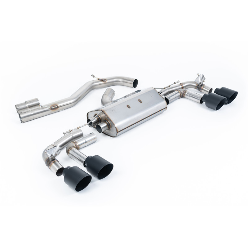 FAP Back Milltek Audi S3 8Y 2020-2025 - Versión 80 mm - no resonada - colas Quad GT115 Cerakote negro - Sportback