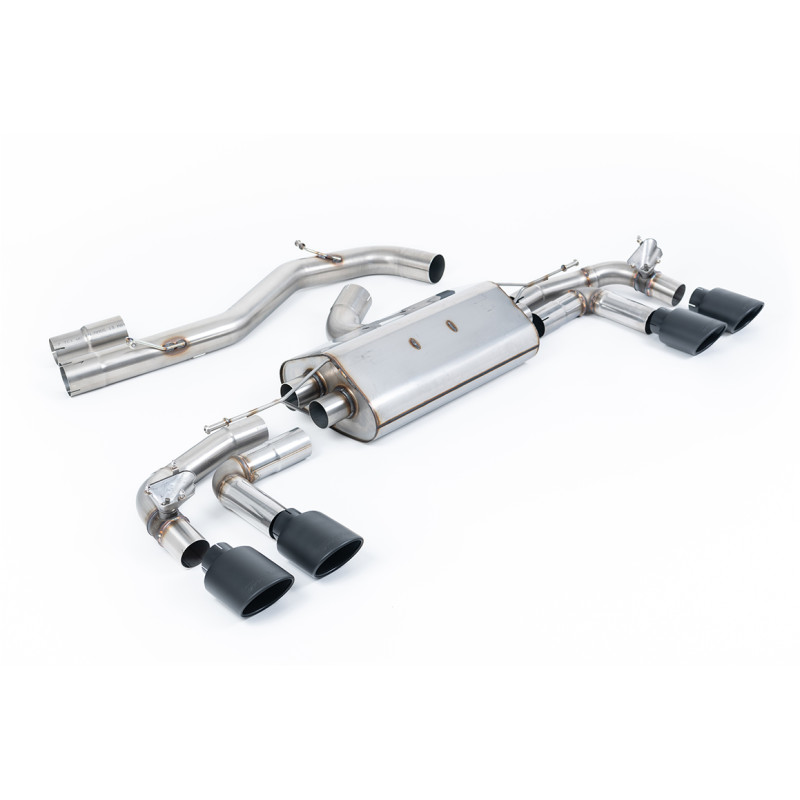 FAP Back Milltek Audi S3 8Y 2020-2025 - Version 80 mm - non résonné - sorties Quad Ovales Cerakote Noir - Sportback