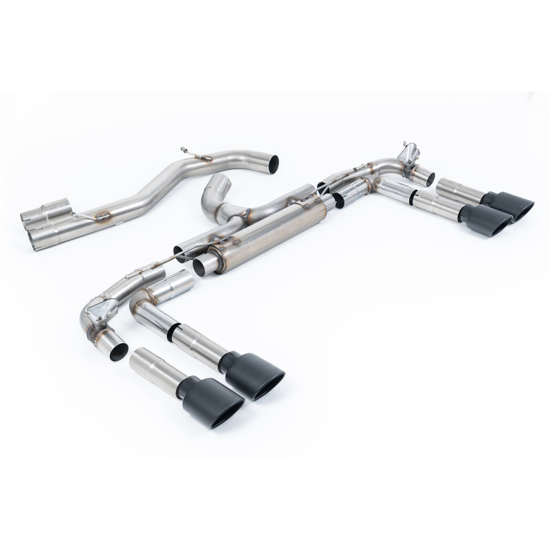 FAP Back Milltek Audi S3 8Y - Versione Race (silenziatore post. Race) - 80 mm - non - terminali Quad Ovali Cerakote Nero - Berli