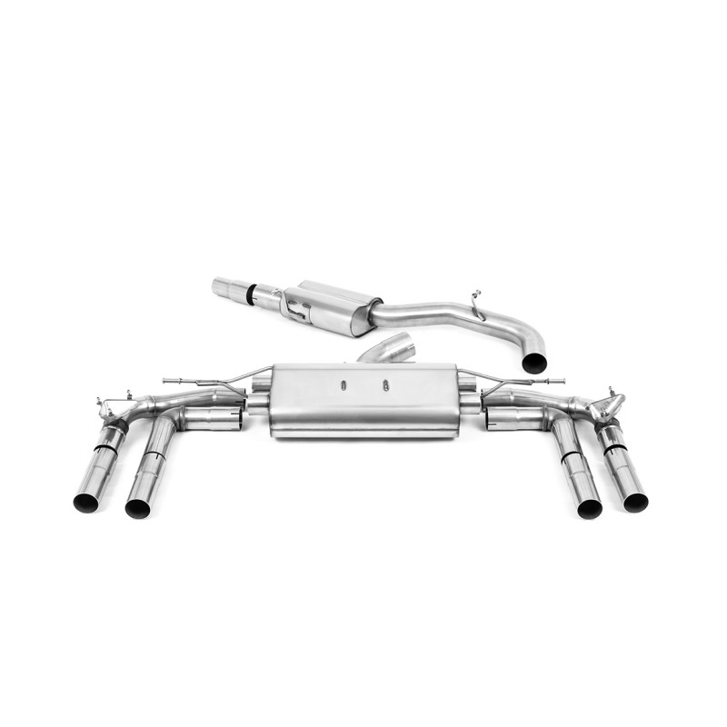 FAP Back Milltek Audi S3 8Y 2020-2025 - Homologué ECE - Version 80 mm - résonné - sorties Quad Jet-115 Carbone - Berline