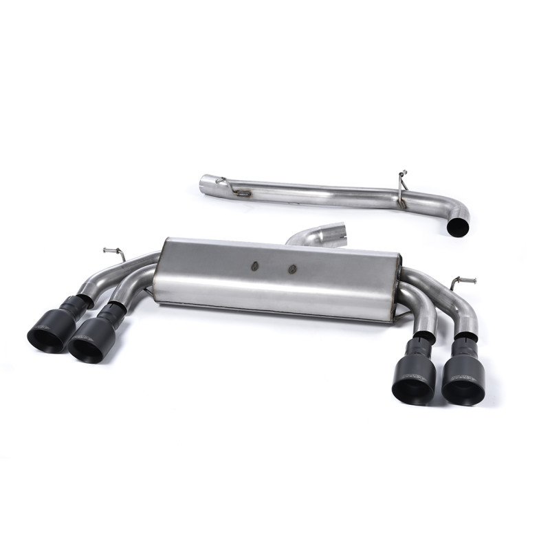 Escape cat-back Milltek Audi S3 8V-8V2 2.0 TFSI 2013-2018 sin FAP - no resonado - salidas Quad GT100 Cerakote Negro