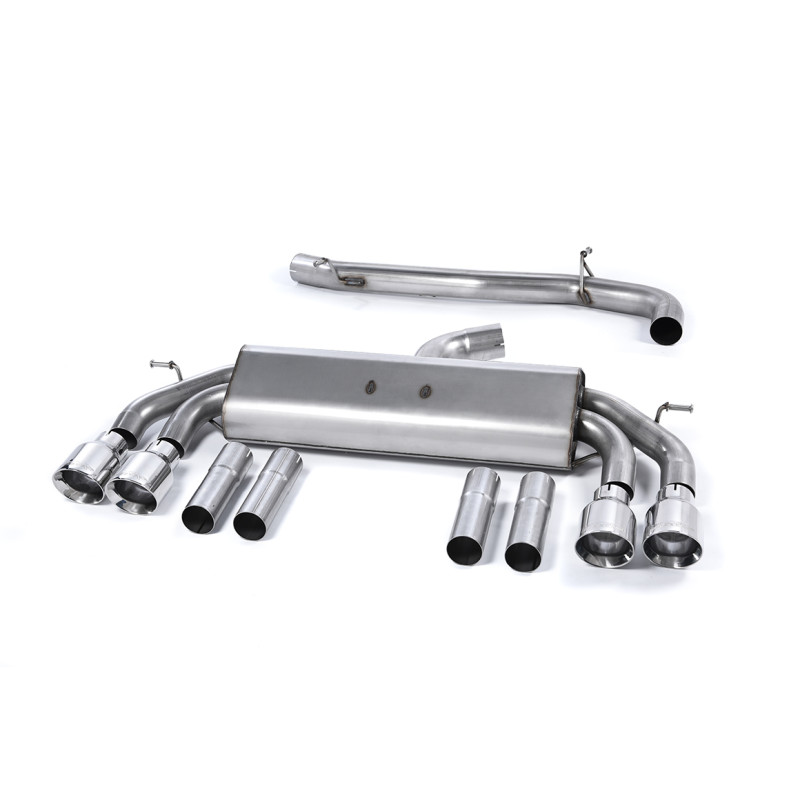 Cat-back Milltek Audi S3 8V2 2.0 TFSI 2013-2018 without DPF - non-resonated - Quad GT100 Polished Tips