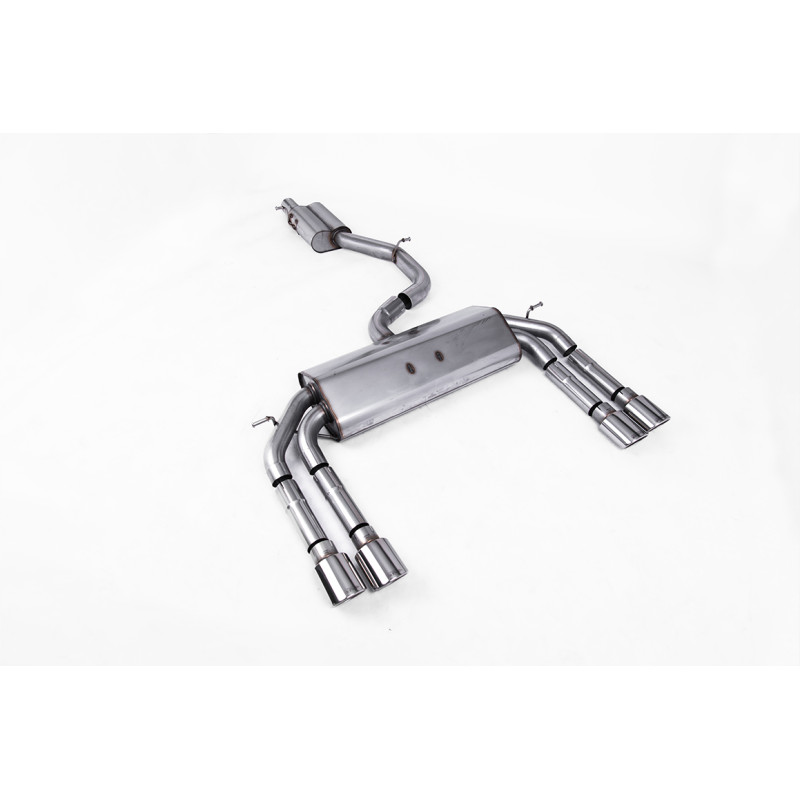 Catback Milltek Audi S3 8V2 2.0 TFSI 2013-2018 sans FAP - résonné - sorties Quad Ovales Polies