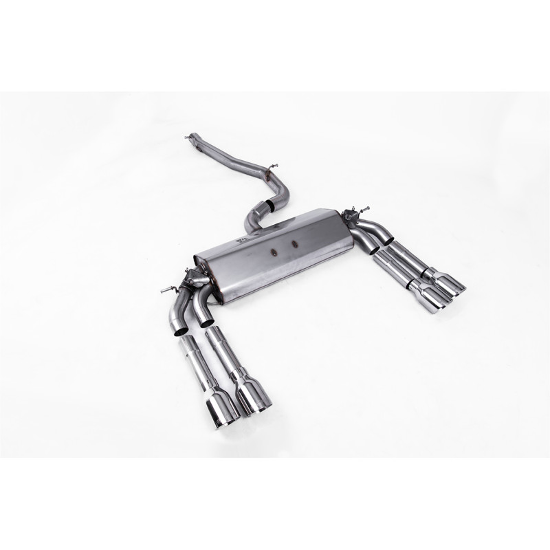 FAP Back Milltek Audi S3 8V2 2.0 TFSI 2013-2020 - no resonado - salidas Quad GT100 Pulidas