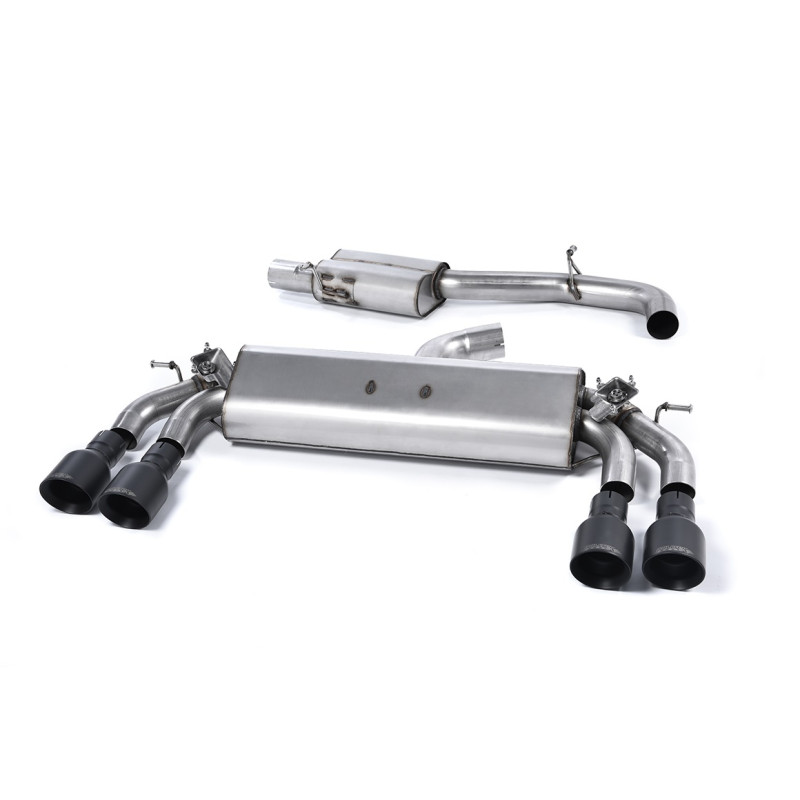 Scarico cat-back Milltek Audi S3 8V2 2.0 TFSI 2013-2018 con DPF - omologato ECE - con silenziatore centrale - terminali Quad GT1