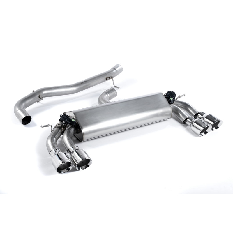 DPF Back Milltek Audi S3 8V2 2.0 TFSI 2013-2020 with DPF - non-resonated - Quad GT100 Polished