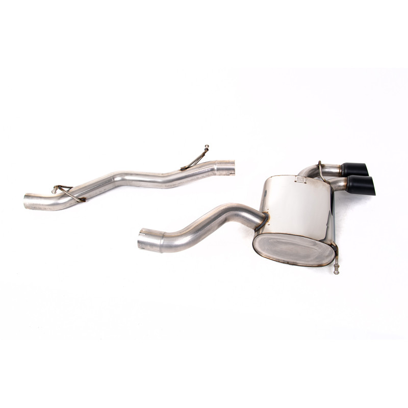 Cat-Back Milltek Audi S3 8P 2.0 TFSI 2006-2012 - non-resonated - Twin GT80 Black Tips