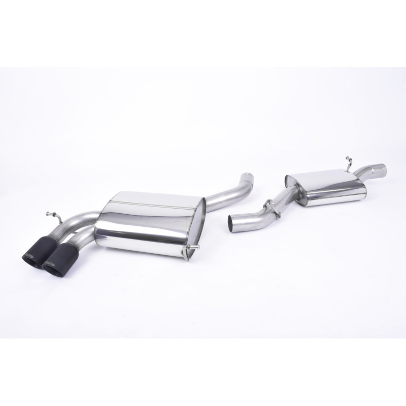 Cat-Back-Anlage Milltek Audi S3 8P 2.0 TFSI 2006-2012 - mit Resonator - Endrohre Twin GT80 Schwarz