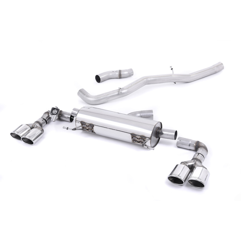Catback Milltek Audi S1 8X 2.0 TFSI 2014-2018 - non résonné - sorties Quad Ovales Polies
