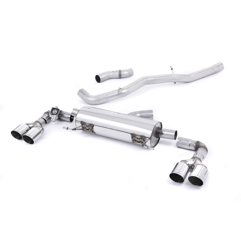 Catback Milltek Audi S1 8X 2.0 TFSI 2014-2018 - non résonné - sorties Quad GT90 Polies