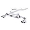 Cat-Back-Anlage Milltek Audi S1 8X 2.0 TFSI 2014-2018 - ohne Resonator - Quad GT90 poliert