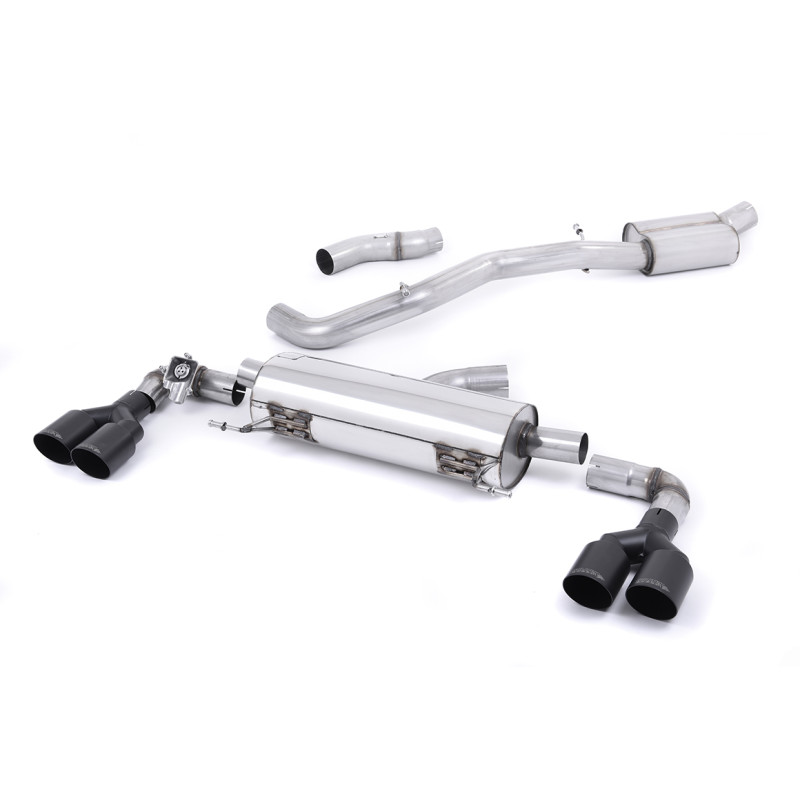 Scarico cat-back Milltek Audi S1 8X 2.0 TFSI 2014-2018 - Omologato ECE - risonato - terminali Quad GT90 Neri