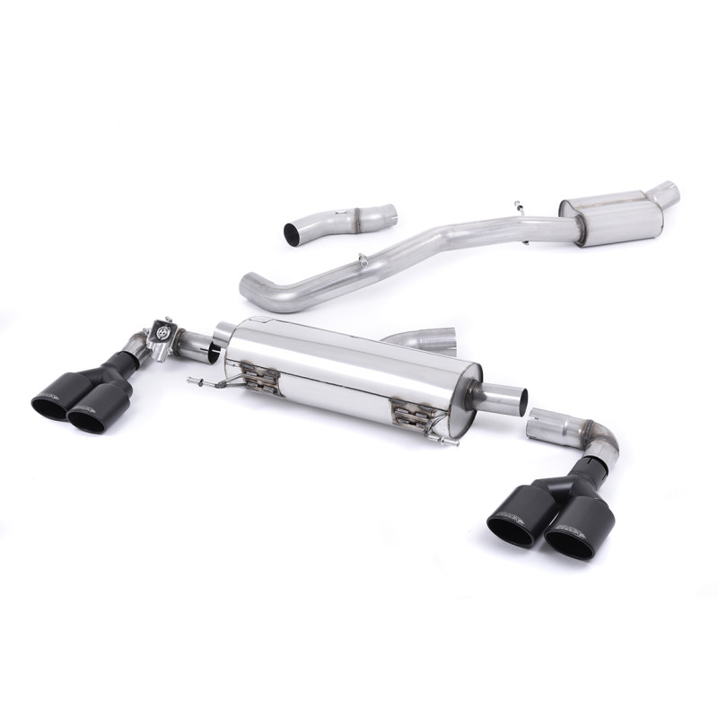 Escape cat-back Milltek Audi S1 8X 2.0 TFSI 2014-2018 - Homologado ECE - resonado - colas Quad Ovaladas Negro