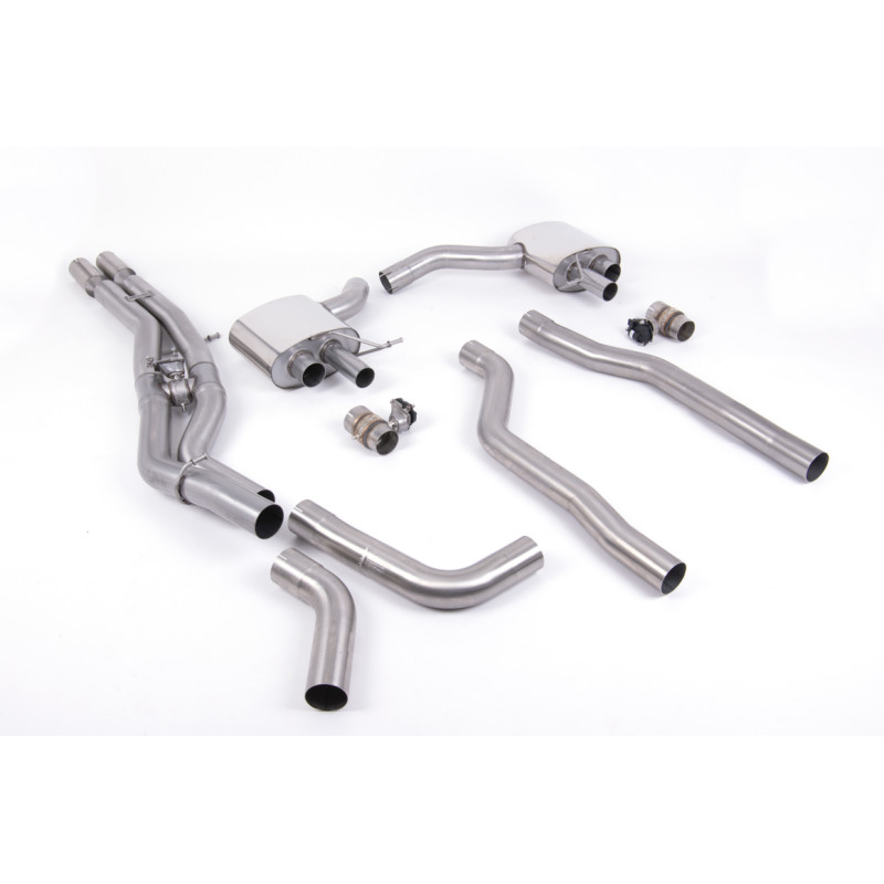 FAP Back Milltek Audi RS6 C8 2019-2025, RS7 C8 2019-2025 - Ligne 80 mm après FAP - sorties Dual Ovales Polies