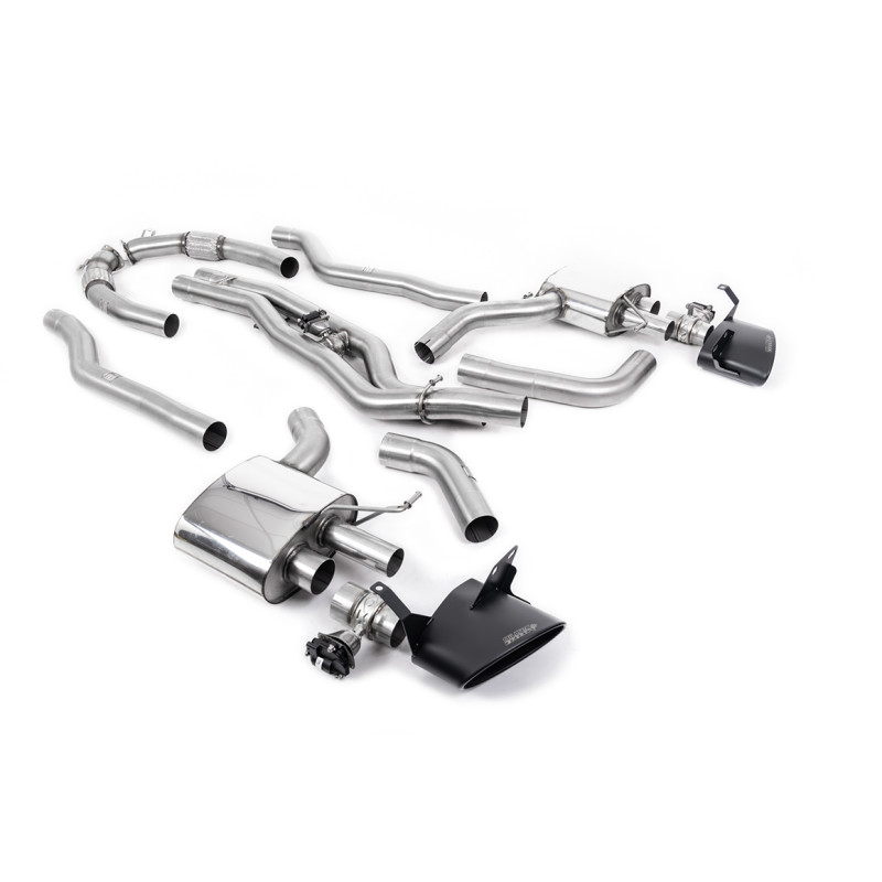 DPF Back Milltek Audi RS6 C8 2019-2025, RS7 C8 2019-2025 - 80 mm Line After DPF - Dual Oval Cerakote Black Tips