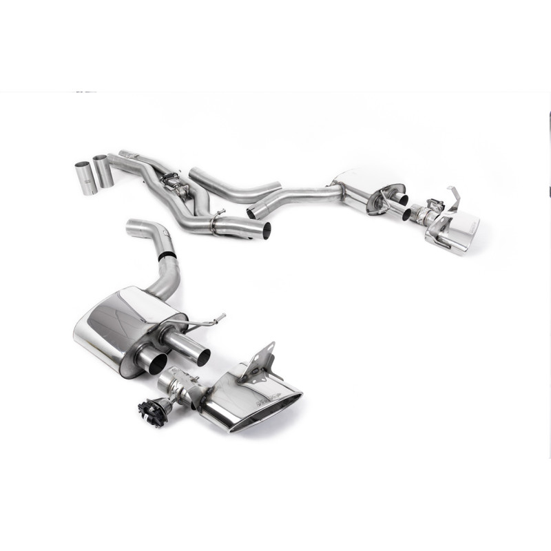 Milltek-Anlage Audi RS6 C8, RS7 C8 - ECE-zugelassen - 80 mm Anlage nach Vorschalldämpfern - Doppel-Ovalendrohre poliert