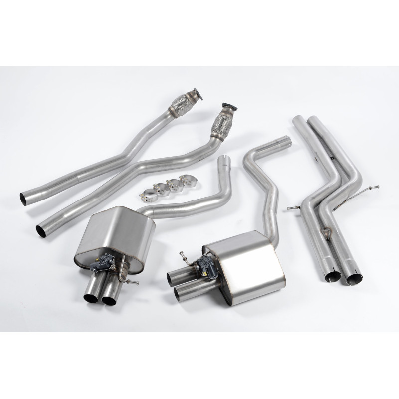 Catback Milltek Audi RS6 C7 4.0 TFSI Biturbo 2013-2018, RS7 C7 4.0 V8 TFSI 2013-2018 - non risonante - terminali OEM