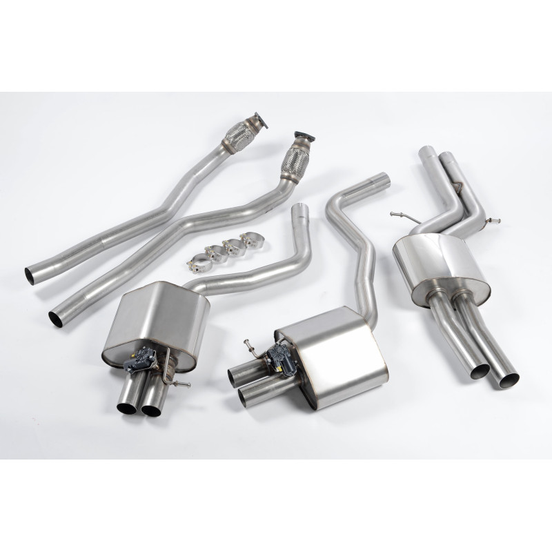 Milltek Cat-Back Audi RS6 C7 4.0 TFSI Biturbo 2013-2018, RS7 C7 4.0 V8 TFSI 2013-2018 - ECE Homologated - resonated - OEM tips