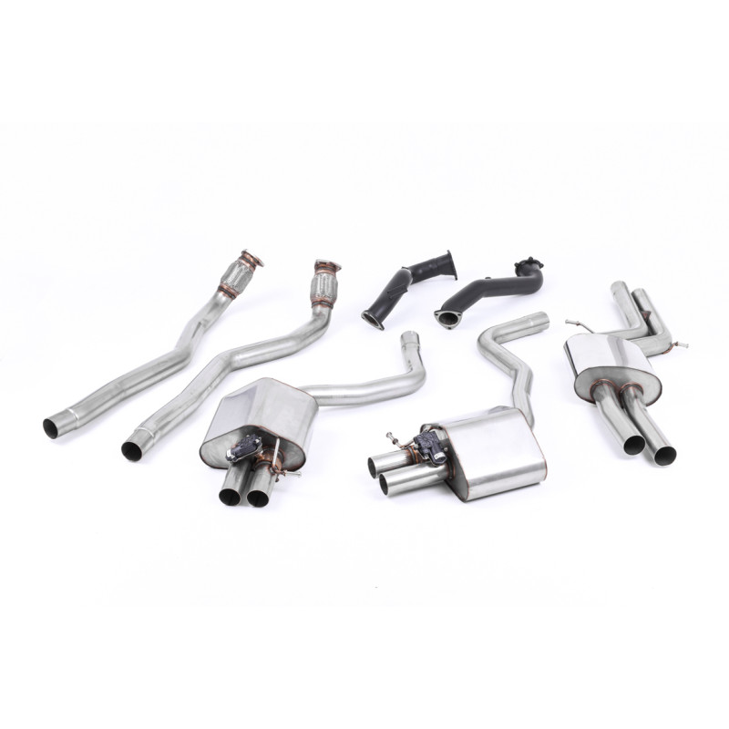 Full Exhaust System Milltek Audi RS6 C7 2013-2018, RS7 C7 2013-2018 - Resonated and Large-Bore Downpipes 76 mm Decat