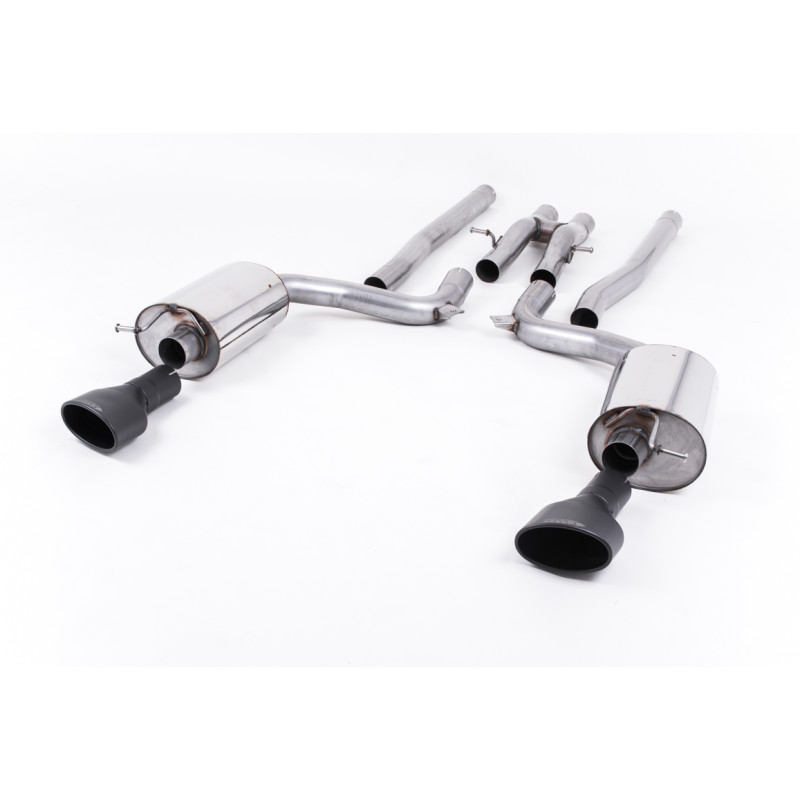 Cat-back Milltek Audi RS6 C6 5.0 V10 Biturbo 2008-2010 - non risonanti - uscite Dual Ovali Nero Satinato