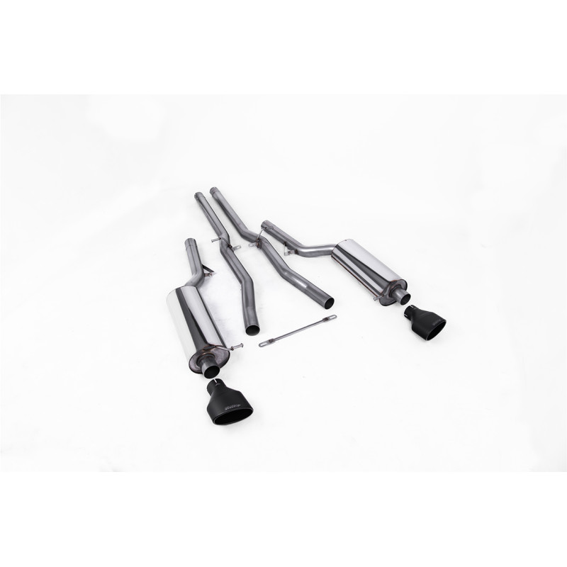 Cat-Back-Anlage Milltek Audi RS6 C5 V8 Bi-Turbo 2002-2004 - ohne Resonator - Dual-Endrohre oval Schwarz
