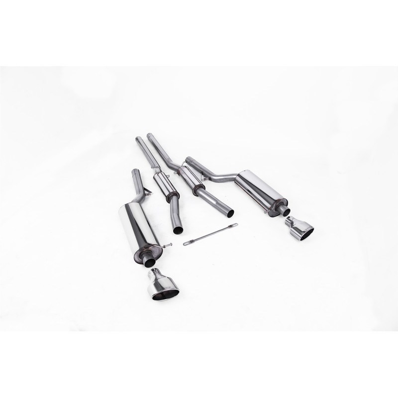 Cat-back Milltek Audi RS6 C5 V8 Bi-Turbo 2002-2004, ECE homologated, resonated, dual oval polished tips