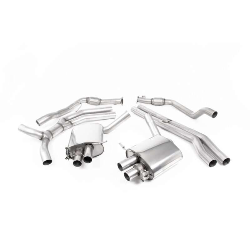 Catback Milltek Audi RS5 B9 2017-2019 - sans silencieux primaire, non résonné - sorties Dual Ovales Polies - Road+, avec valves