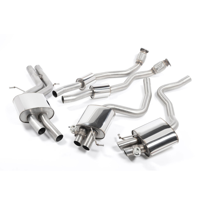 Escape cat-back Milltek Audi RS5 B8 B8 Coupé 2010-2015 - Homologado ECE - con silenciador primario, resonante