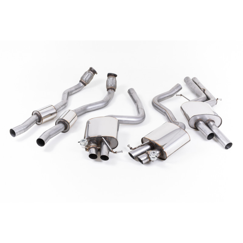 Catback Milltek Audi RS4 B8 4.2 FSI V8 450ch 2012-2015 - Homologué ECE - avec silencieux primaire, résonné