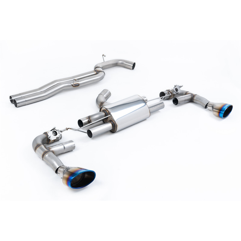 Cat-back Race 80 Milltek Audi RS3 8V - 80 mm version with Race muffler - non-resonated - Blued Titanium Oval Tips - Phase 2