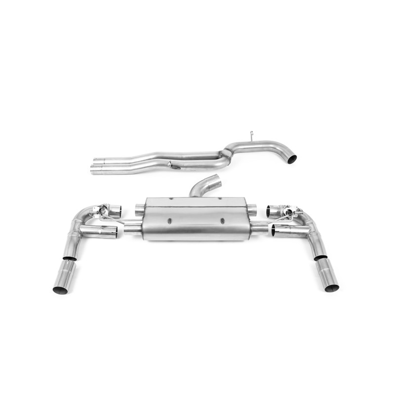 Catback Milltek Audi RS3 8V 2.5 TFSI 400ch 2017-2020 - Version 80 mm - non résonné - sorties Ovales Titane bleui