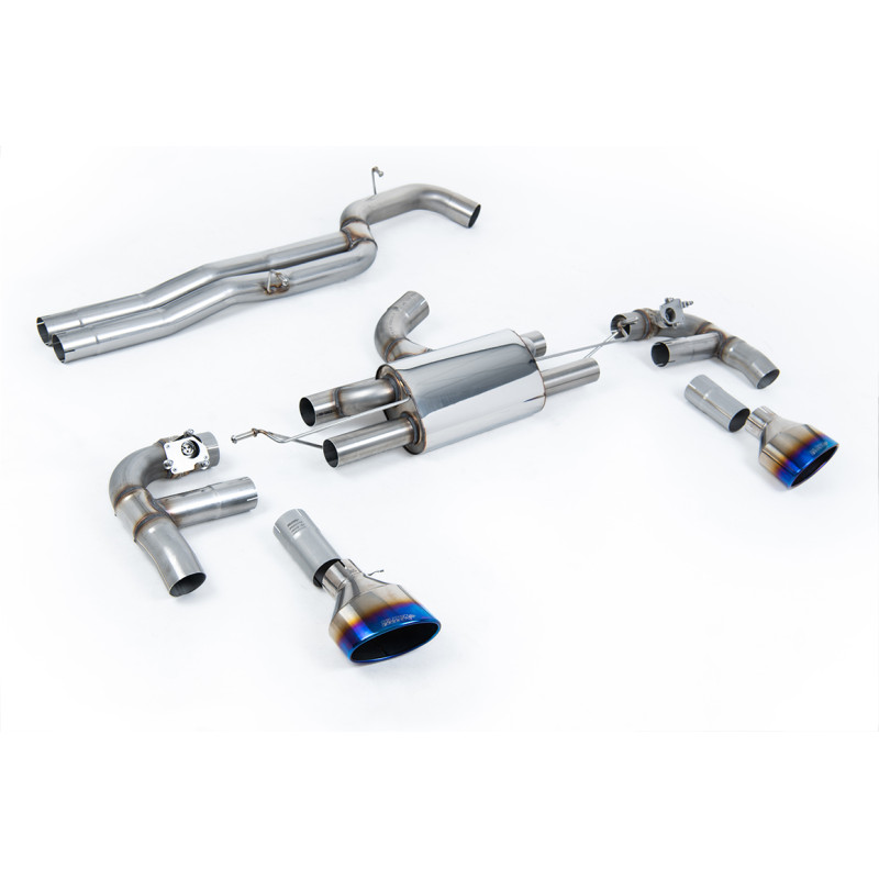 Cat-Back-Anlage Race 80 Milltek Audi RS3 8V 2017-2020 - Version 80 mm mit Race-Schalldämpfer - ohne Resonator - ovale Endrohre T