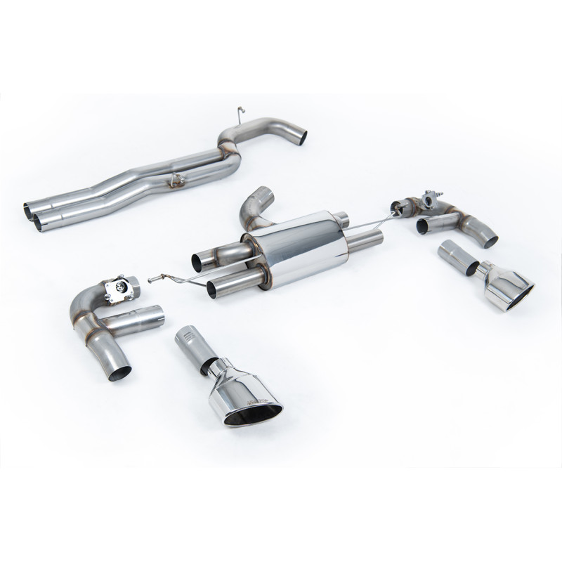 Cat-back Race 80 Milltek Audi RS3 8V 2017-2020 - Versione 80 mm con silenziatore Race - non risonante - Terminali Ovali Lucidati