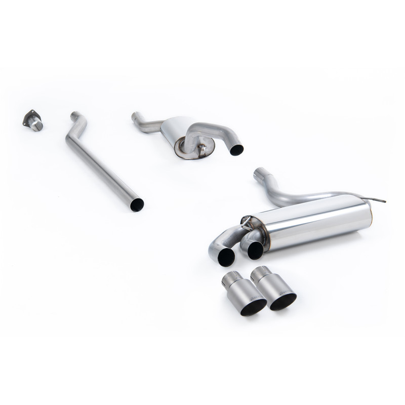 Auspuffanlage nach Downpipe Milltek Audi Coupe UR 2.2 20v Turbo 1989-1991 - mit Resonator - Endrohre OEM-Style Titan