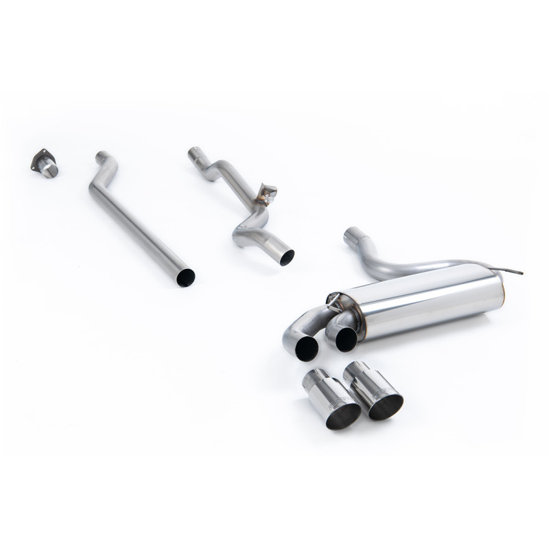 Línea tras downpipe Milltek Audi Coupe UR 2.2 20v Turbo 1989-1991 - no resonada - colas de escape OEM-Style pulidas