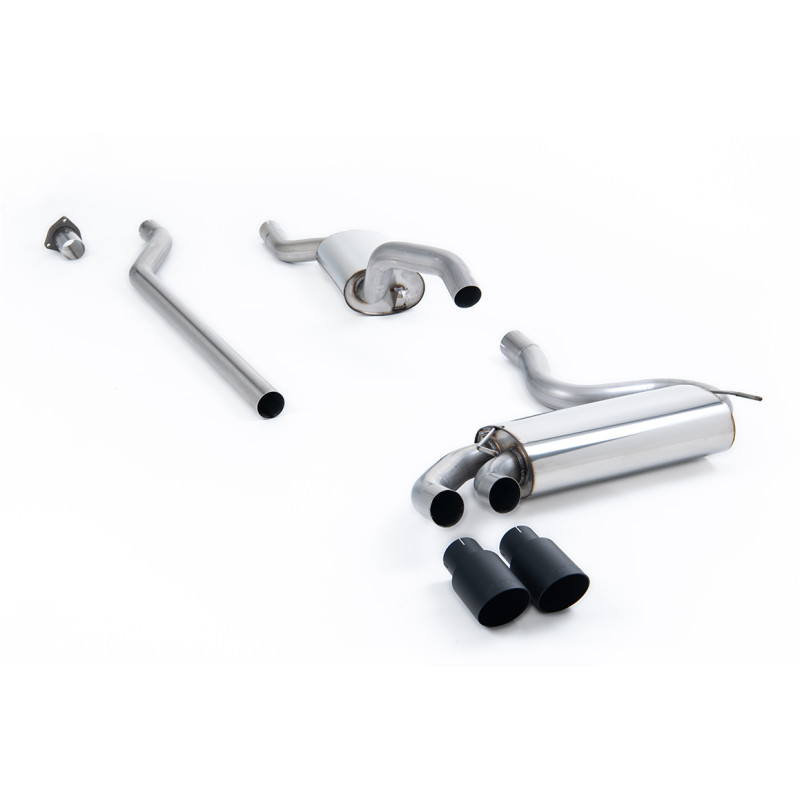 Downpipe-back exhaust Milltek Audi Coupe UR 2.2 20v Turbo 1989-1991 - resonated - OEM-Style tips Cerakote Black