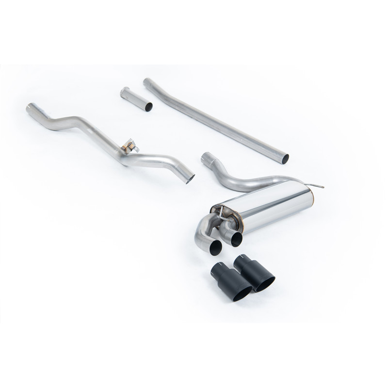 Linea dopo downpipe Milltek Audi Coupe UR 2.2 10v Turbo 1981-1989 - non risonato - terminali OEM-Style Cerakote nero