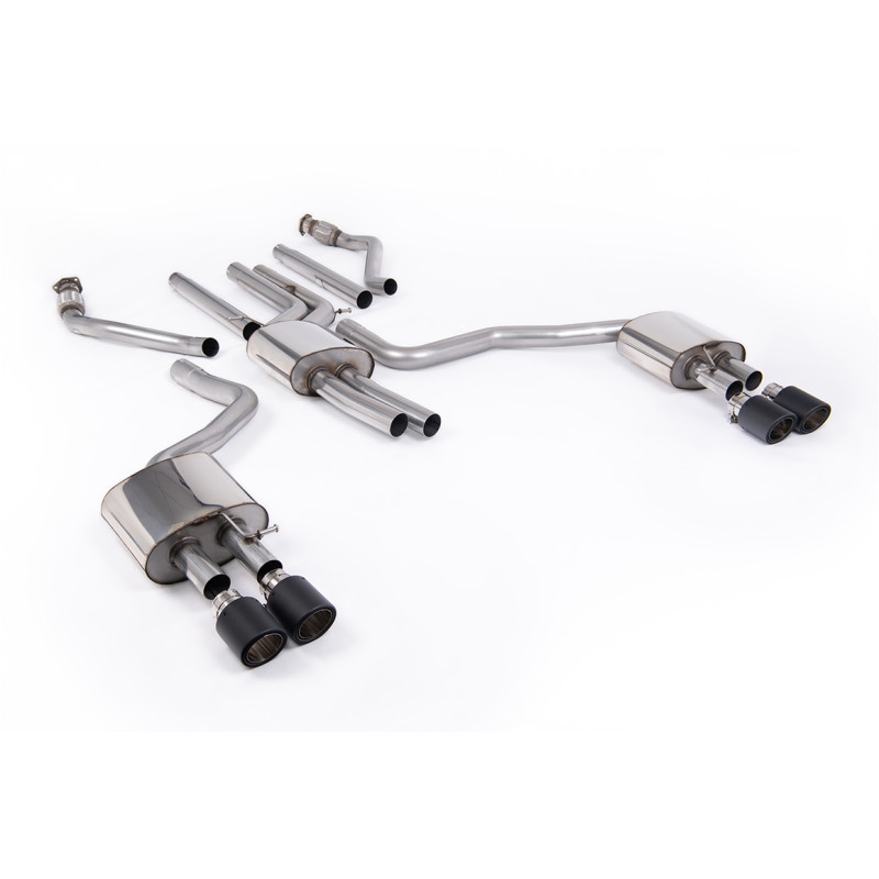 Escape cat-back Milltek Audi A6 C7 Ph.2 3.0 TFSI V6 2015-2018 - resonado - salidas Quad Jet-100 Carbono
