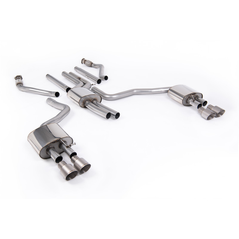 Catback Milltek Audi A6 C7 Ph.2 3.0 TFSI V6 2015-2018 - résonné - sorties Quad GT100 Titane