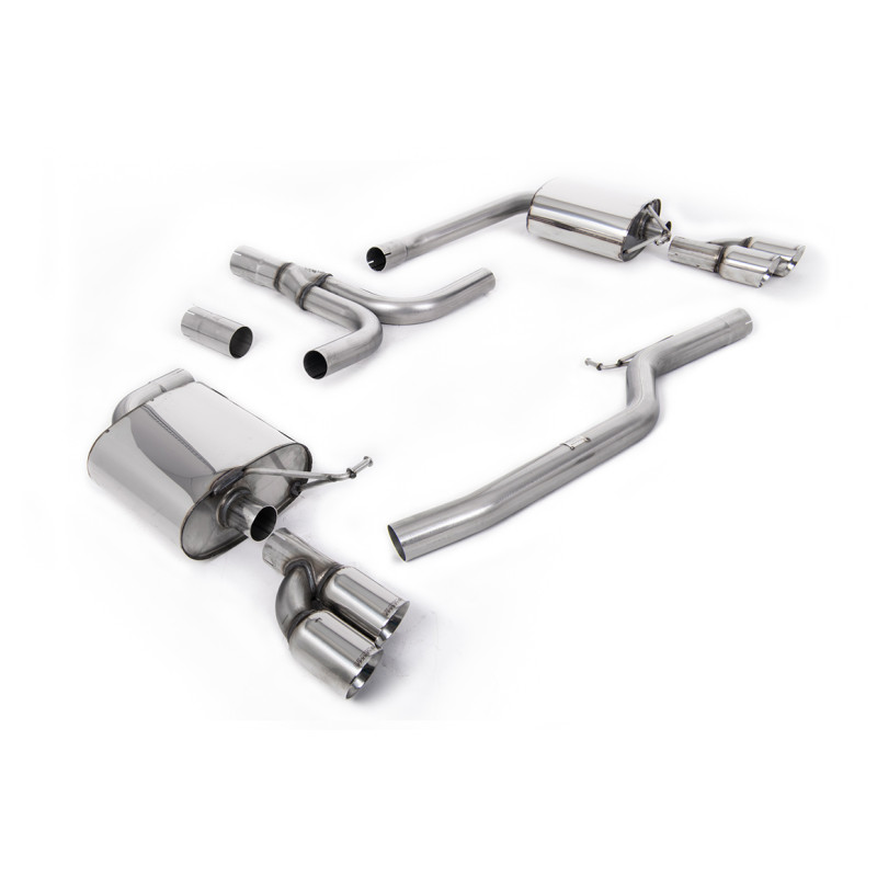 FAP Back Milltek Audi A5 8T 3.0 TDI 2007-2012 con FAP - no resonado - salidas Quad GT80 pulidas