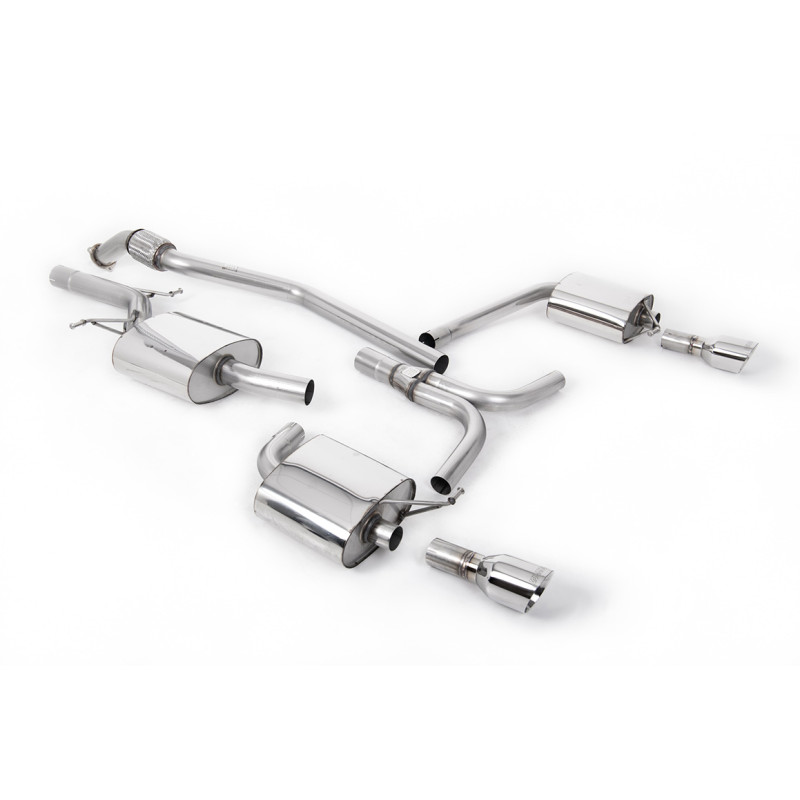 Cat-back Milltek Audi A5 8T 2.0 TFSI 2009-2012 - resonated - dual GT100 tips - Manual