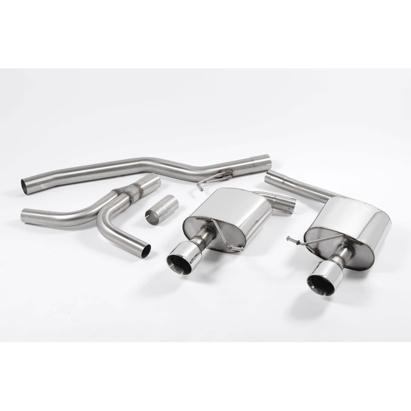 DPF Back Milltek Audi A5 8T 3.0 TDI 2007-2012 with DPF - non-resonated - Dual GT100 Polished Tips