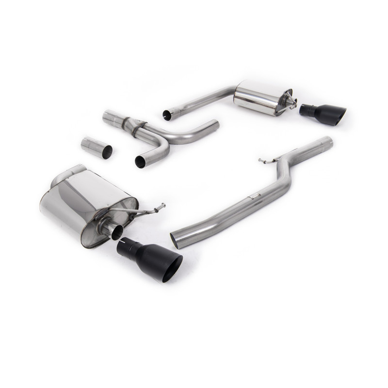 FAP Back Milltek Audi A5 8T 3.0 TDI 2007-2012 con FAP - no resonado - colas Dual GT100 negro Cerakote