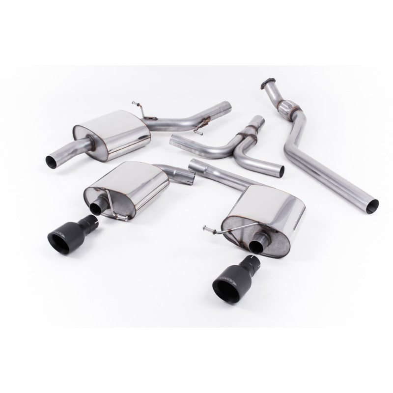Catback Milltek Audi A5 8T 2.0 TFSI 2008-2012 - Homologado ECE - resonado - colas Dual GT100 negro Cerakote