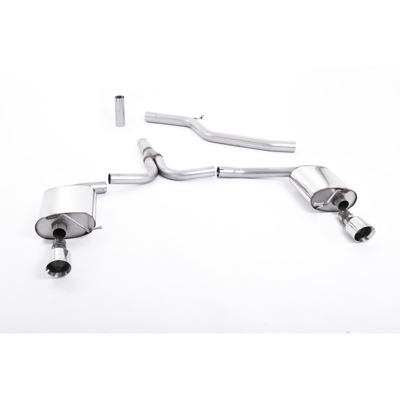 Catback Milltek Audi A4 B8 3.0 TDI 2008-2011 - no resonado - colas de escape Dual GT100 Pulidas