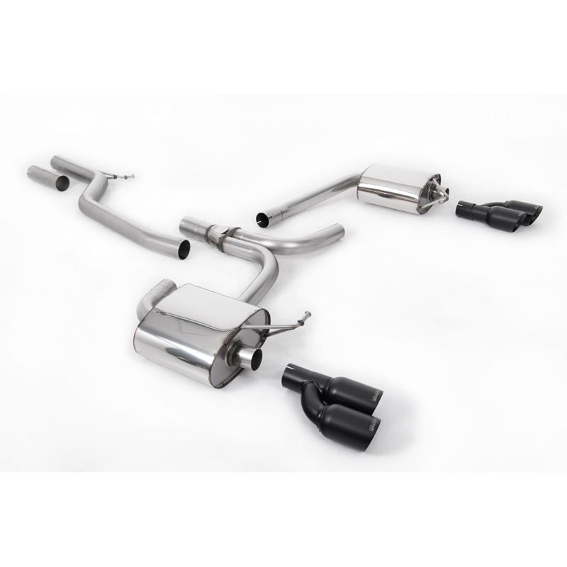 Catback Milltek Audi A4 B8 3.0 TDI 2008-2011, A5 8T 3.0 TDI 2009-2012 - Non-Resonated - Quad GT80 Tips Cerakote Black