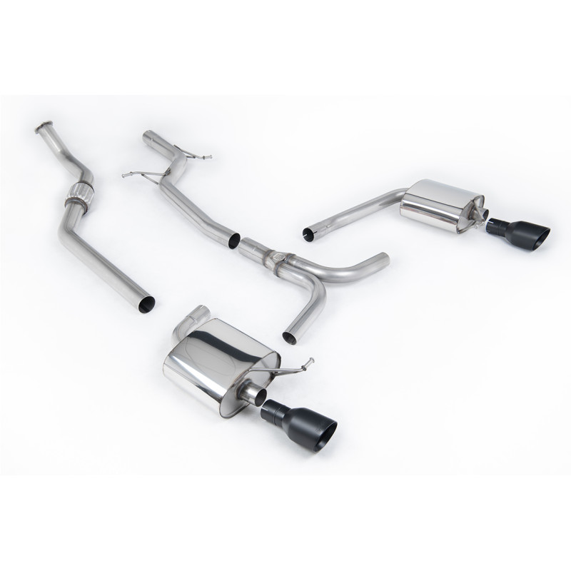 Catback Milltek Audi A4 B8 2.0 TFSI 2008-2011 - non risonato - terminali Dual GT100 Cerakote Nero - Tiptronic
