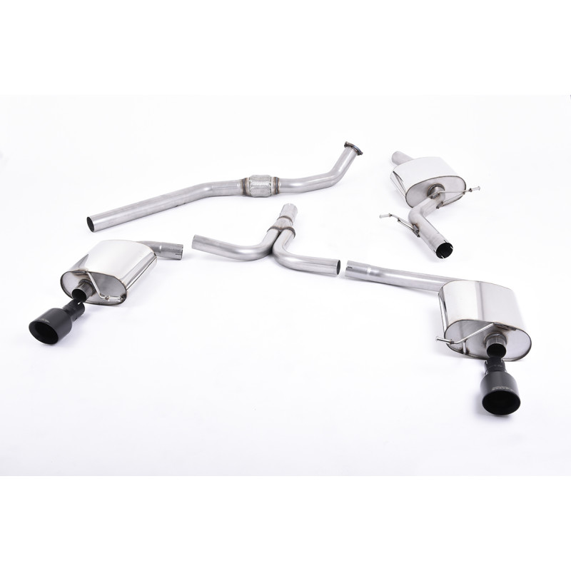 Catback Milltek Audi A4 B8 2008-2011, A5 8T 2008-2012 - Homologué ECE - résonné - sorties Dual GT100 Cerakote Noir