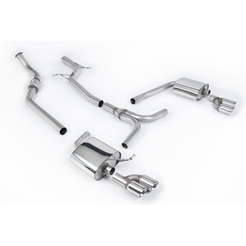 Catback Milltek Audi A4 B8 2.0 TFSI 2008-2011 - non résonné - sorties Quad GT80 Polies - Tiptronic