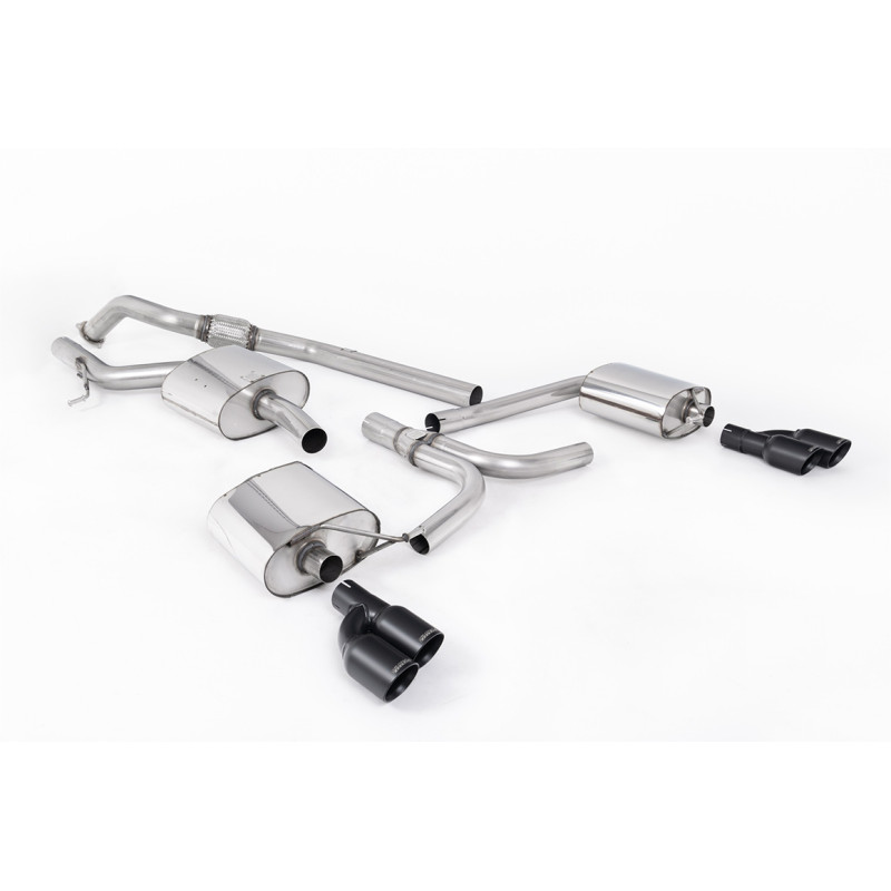 Catback Milltek Audi A4 B8 2008-2011, A5 8T 2008-2012 - Homologué ECE - résonné - sorties Quad GT80 Cerakote Noir